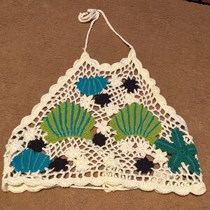Crochet Halter Top with Seashell Design